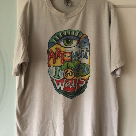 Vintage 90s XL Fred Babb Art and Music I go both ways Grunge art legend t shirt - Picture 11 of 12